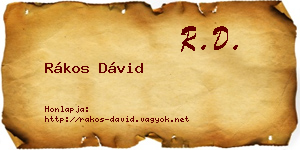 Rákos Dávid névjegykártya